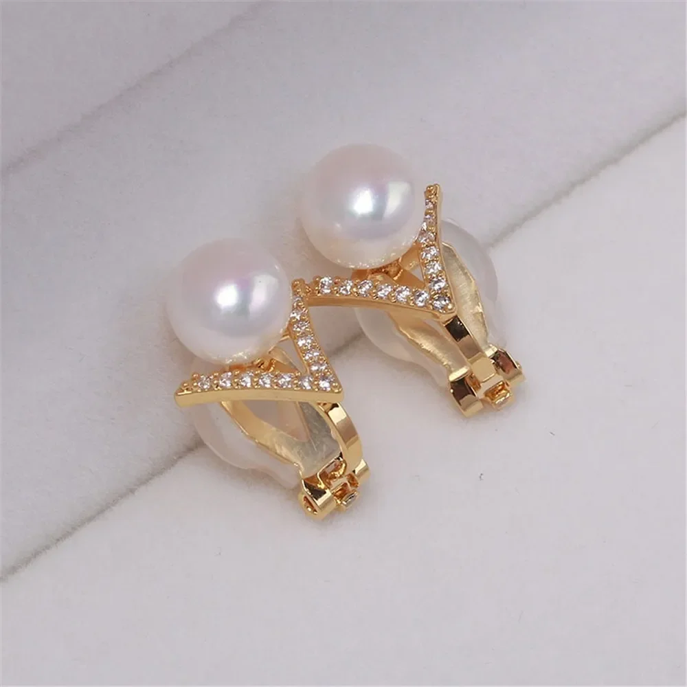 

Gold Plated Pearl Earring Settings, DIY Jewelry Making Supplies, Blank Ear Stud Bases for Handmade Accessories, 1pair No Pearl