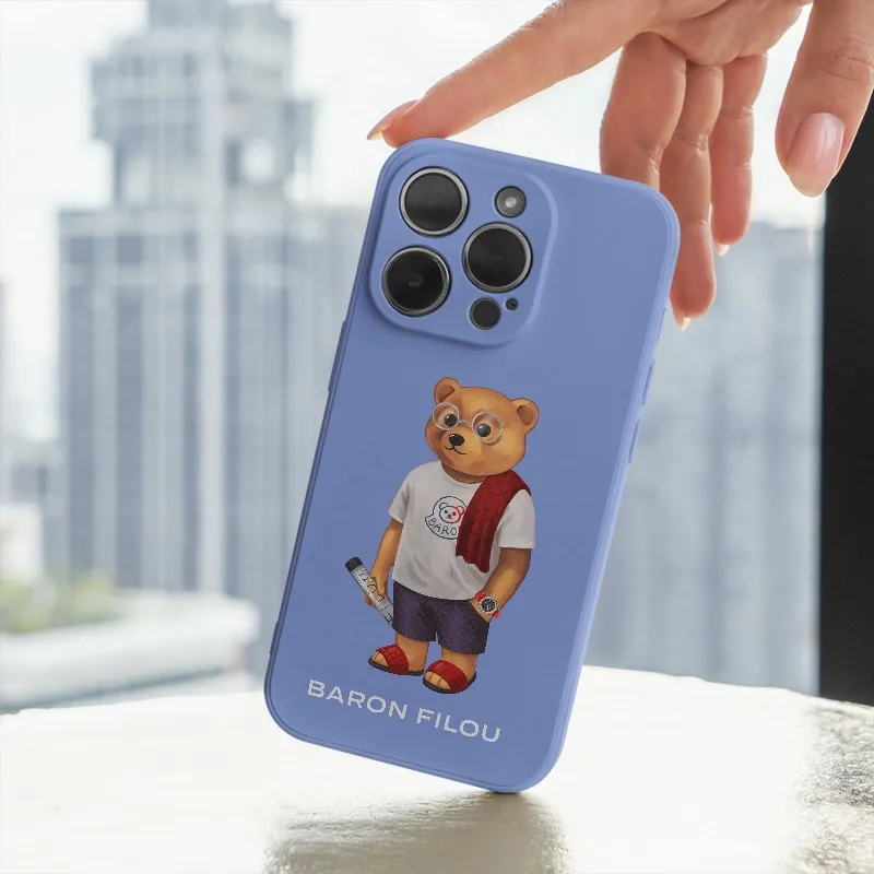 Baron Filou Bear Soft Case For Iphone 15 14 13 12 11 Pro Max Mini 7 8 Se Plus Xr X Xs Max Phone Cover Street Fashion Fundas Capa