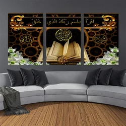 5D Round Diamond Embroidery Picture Muslim Islam Quran Religion Diamond Painting Full Square Mosaic Handmade Giftx3pcs