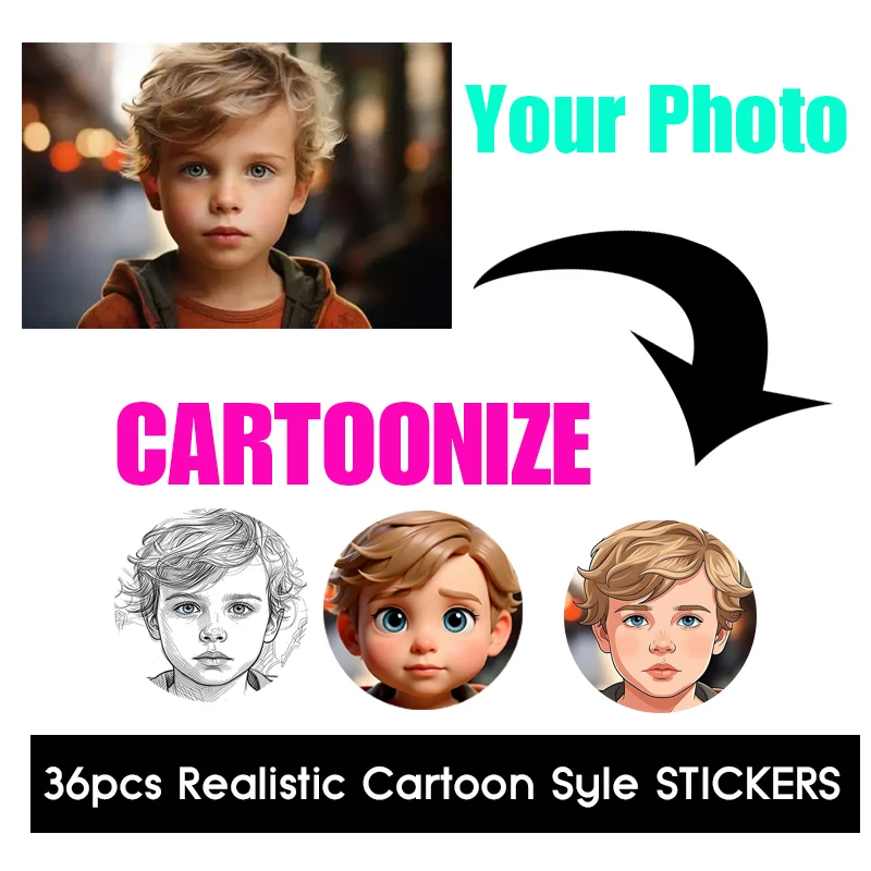 Виниловая водонепроницаемая наклейка с ИИ-портретом: индивидуальный дизайн, прямоугольная, для фото, подарок на день рождения, для питомцев (собак, кошек), персонализированная этикетка