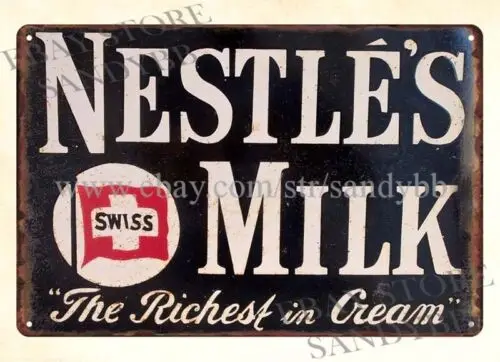 1930 Nestle Milk metal tin sign decorative items