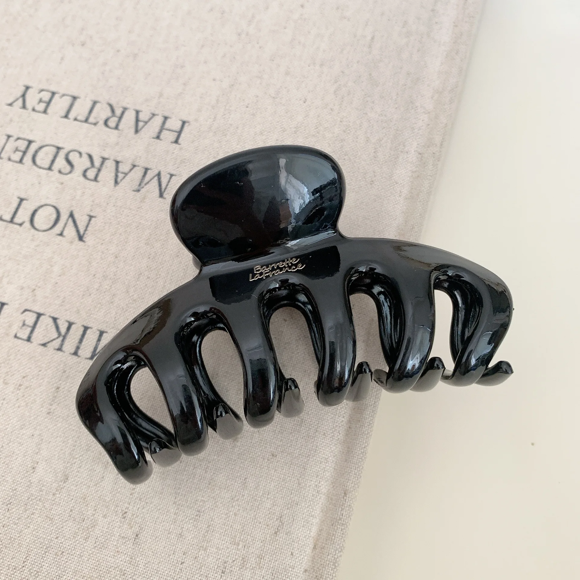 Coreano grande leopardo impressão transparente arco cinza dragão osso grampo de cabelo garra braçadeira de cabelo feminino rabo de cavalo clipe acessórios para o cabelo