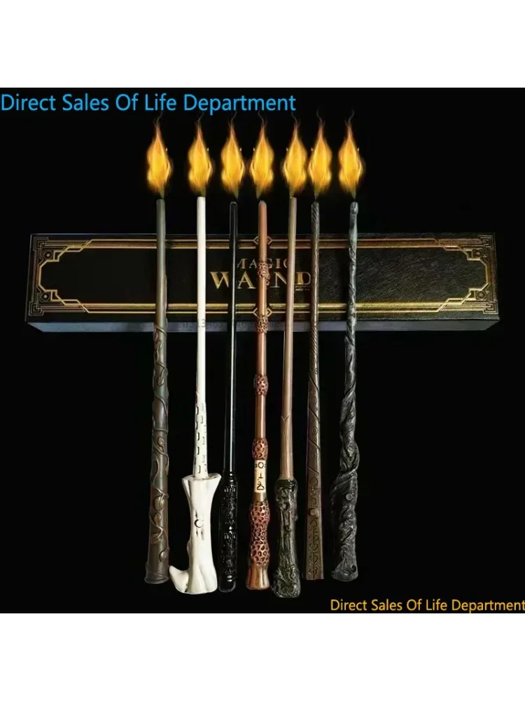 Vuurspuiten Magische Toverstaf Harry Potter Stijl Vlammenwerper Prop LED Verlichte Podium Cosplay Cadeau voor Halloween Kerstmis - afbeelding 2