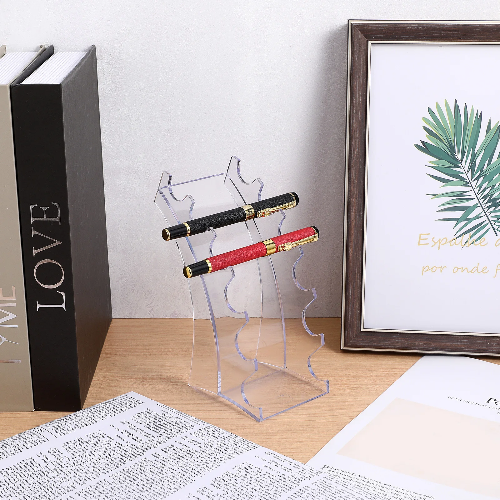 

Clear Display Stand for Pens Acrylic Organizer Rack Transparent Desk Tidy Stationery Holder Pen Holder Transparent Display Stand