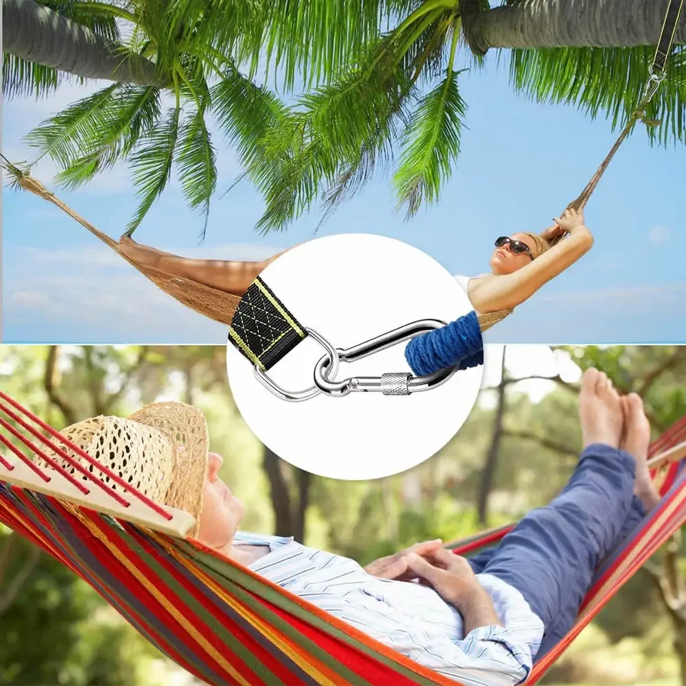 Easy & Fast Installation Tree Swing Hanging Kit Swing Straps Tree Protectors with Safer Lock Carabiners Swivel To Choose