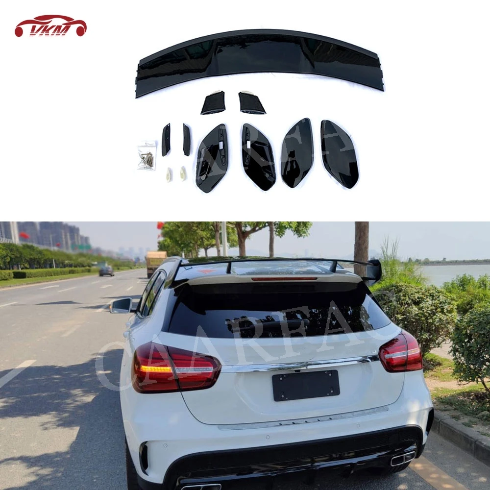 

Carbon Fiber / ABS Black Rear Roof Spoiler Boot Racing Wings for Benz GLA Class X156 GLA200 GLA260 GLA45 2015-2019 Car Styling