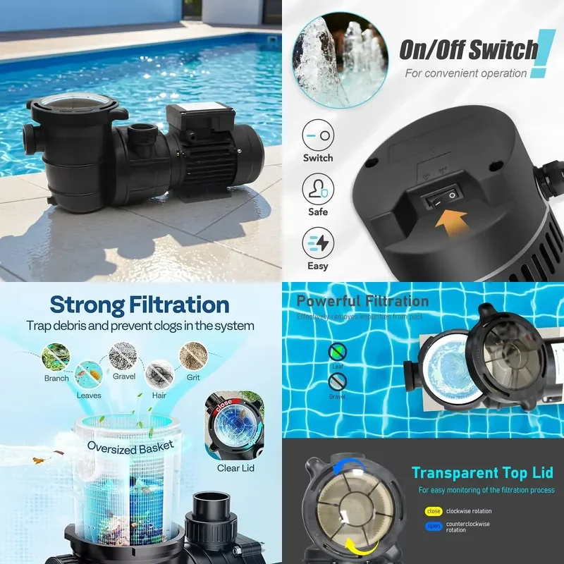 STROVAN J07508 1.5HP Wholesale Cheap Price Self Priming In-ground Swimming Pool Pump for Pool Water Circulation Energy