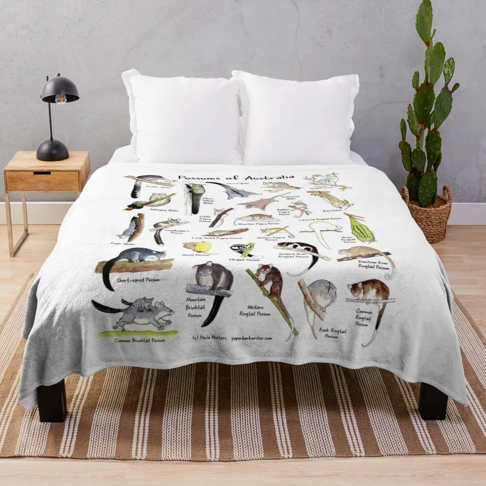 Possums of Australia (with names) Throw Blanket Baby Blankets For Bed Hairys Loose Blankets