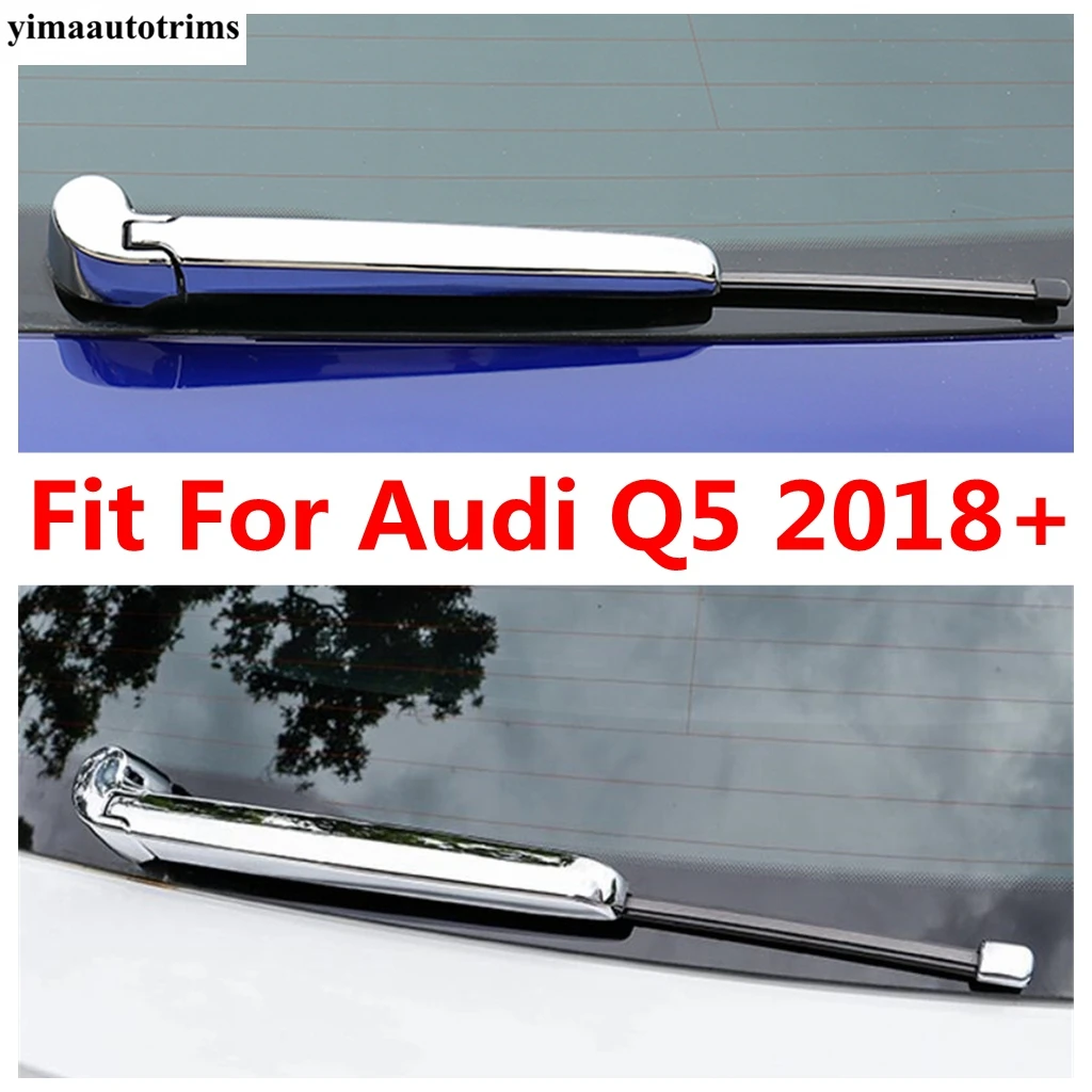 

Car Rear Windshield Window Wiper Decoration Protective Cover Trim Fit For Audi Q5 2018 - 2023 ABS Chrome Exterior Accessories