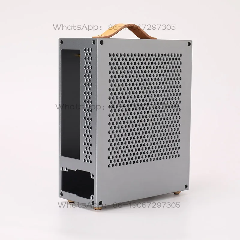 Bug-a1 Nuclear Display Mini ITX Chassis, Compact APU Aluminum Alloy 1U Small Power Supply, Portable Handle
