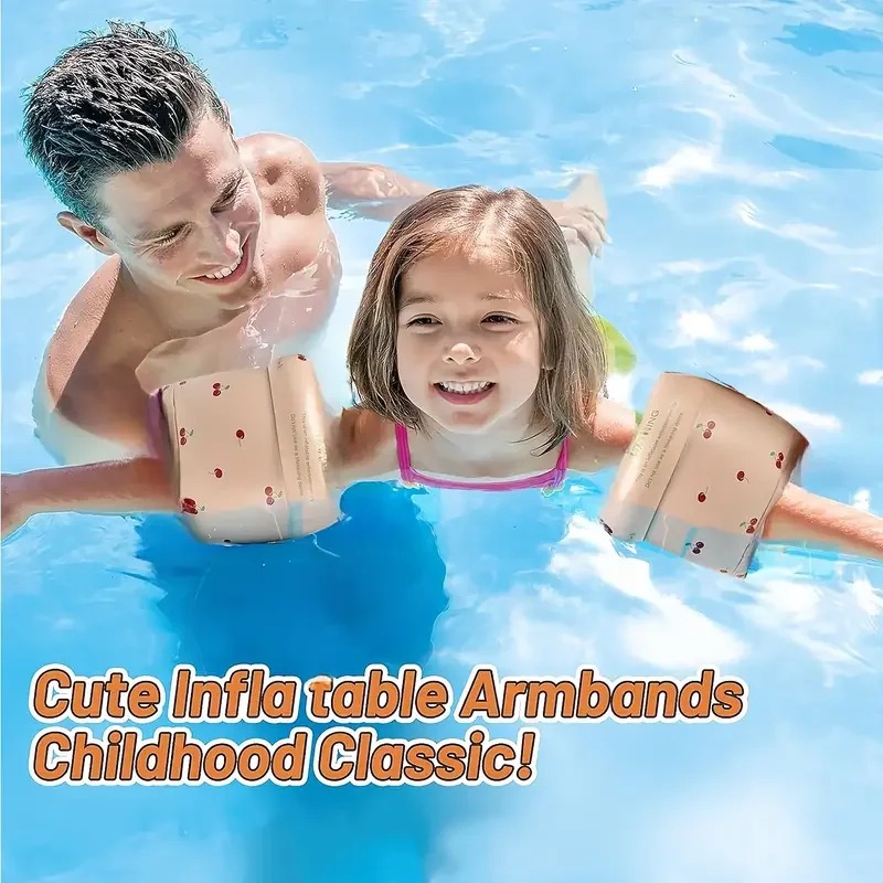 1 Pair Summer Inflatable Arm Bands,Pool Party Float Sleeves,Swimming Training Aid For Kids,Water Entertainment,Fits 44-99 Lbs