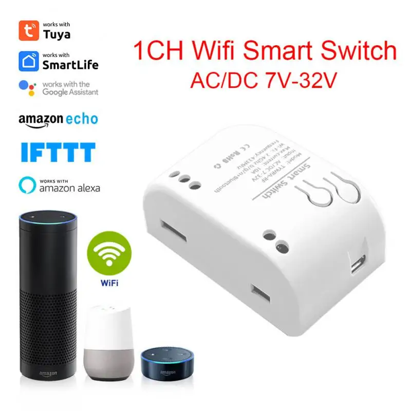 Smart Switch Tuya Smart Home 1CH Wireless Wifi Interruttore Modulo Relè Interruttore Della Luce di Controllo Remoto Alexa Google Home