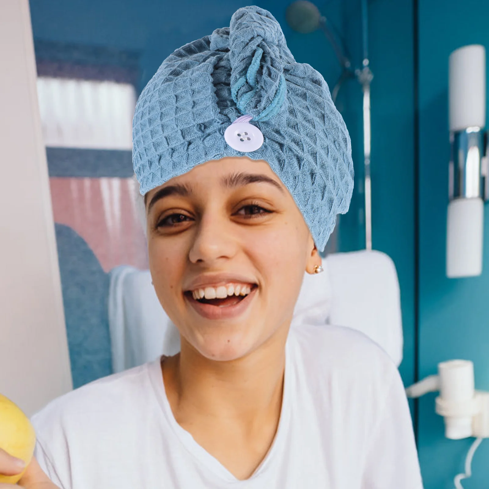 

2Pcs Hair Drying Towel Wrap for Wet Hair Quick Dry Absorbent Cotton Turban Comfortable Lightweight Portable Shower Hat for Women