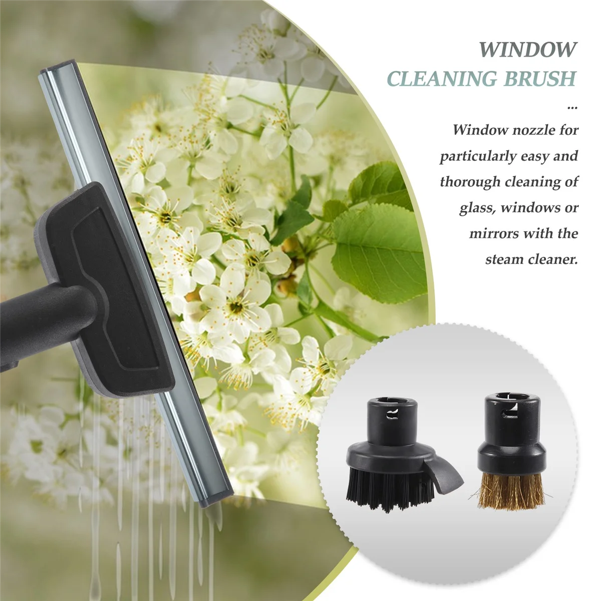 สำหรับ SC2คาร์เชอร์ SC3 CTK10 SC4 CTK20ที่ทำความสะอาดกระจกที่ขูดแปรงกลมสำหรับกระจกทำความสะอาดด้วยไอน้ำทำความสะอาดความชื้นในร่องที่สะอาด