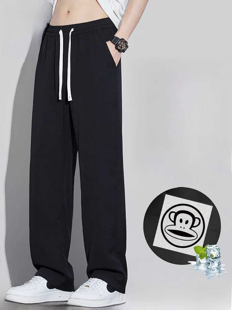 

Мужские летние брюки PaulFrank Ice Silk свободного кроя: тонкие, дышащие, легкие, прямые, спортивные, с эффектом драпировки