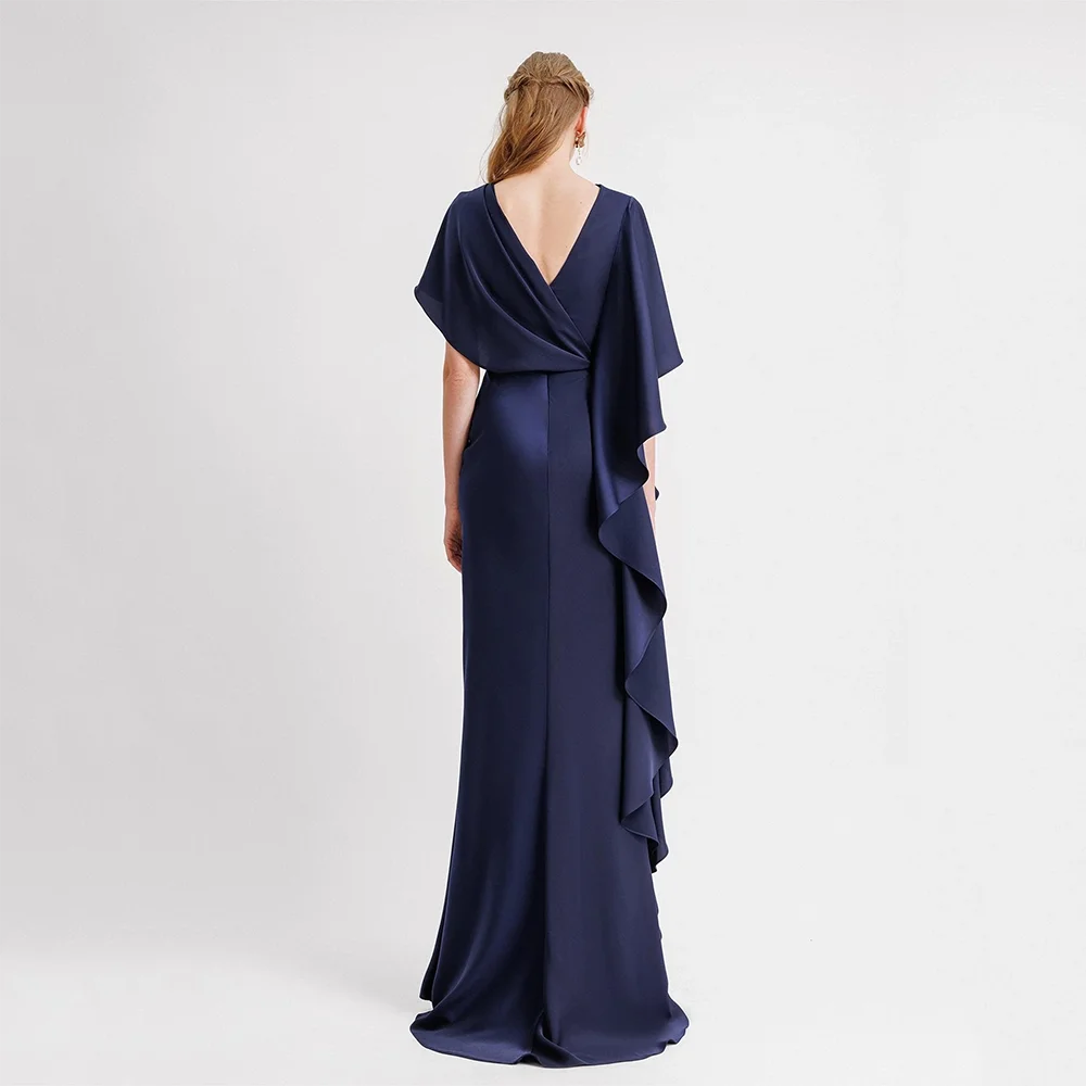 Customized Side Split Long Evening Dresses Elegant Satin Mermaid Formal Occasion Prom Gowns 2025 Floor Length Prom Dresses