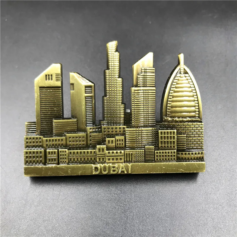 France Paris Metal 3D Cute Magnet Fridge Sticker London Vienna Russia Egypt Pyramid Dubai Fridge Magnet Decoration Home Souvenir