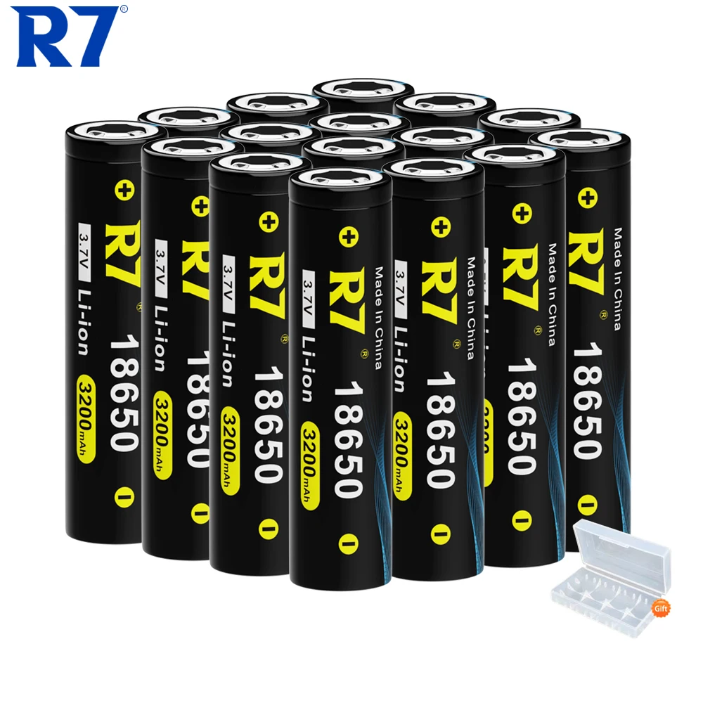 

R7 3.7V 18650 rechargeable battery 3200mAh 18650 Lithium Rechargeable Batteries For Flashlight LED Light