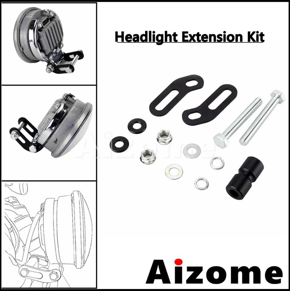 

Relocation Headlight Bracket Headlamp Extension Block For Harley Sportster Custom XL 2011-19 Softail Low Rider S FXLRS 2020-22