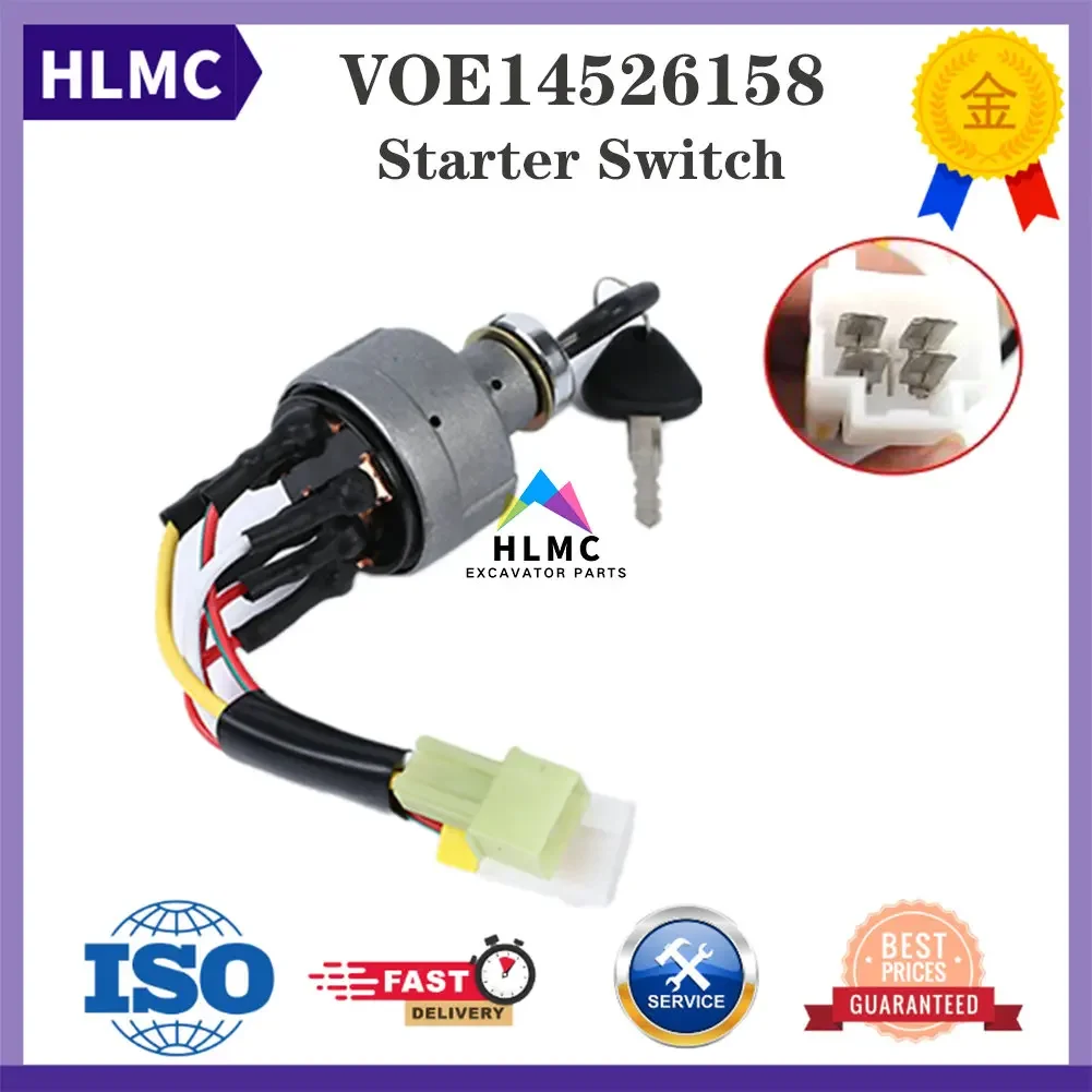 

EC120D EC140B EC160B EC180B EC200B EC210B EC210C EC220D EC240B EC290B EC300D Выключатель зажигания и стартера VOE 14526158 ВОЭ 14529152
