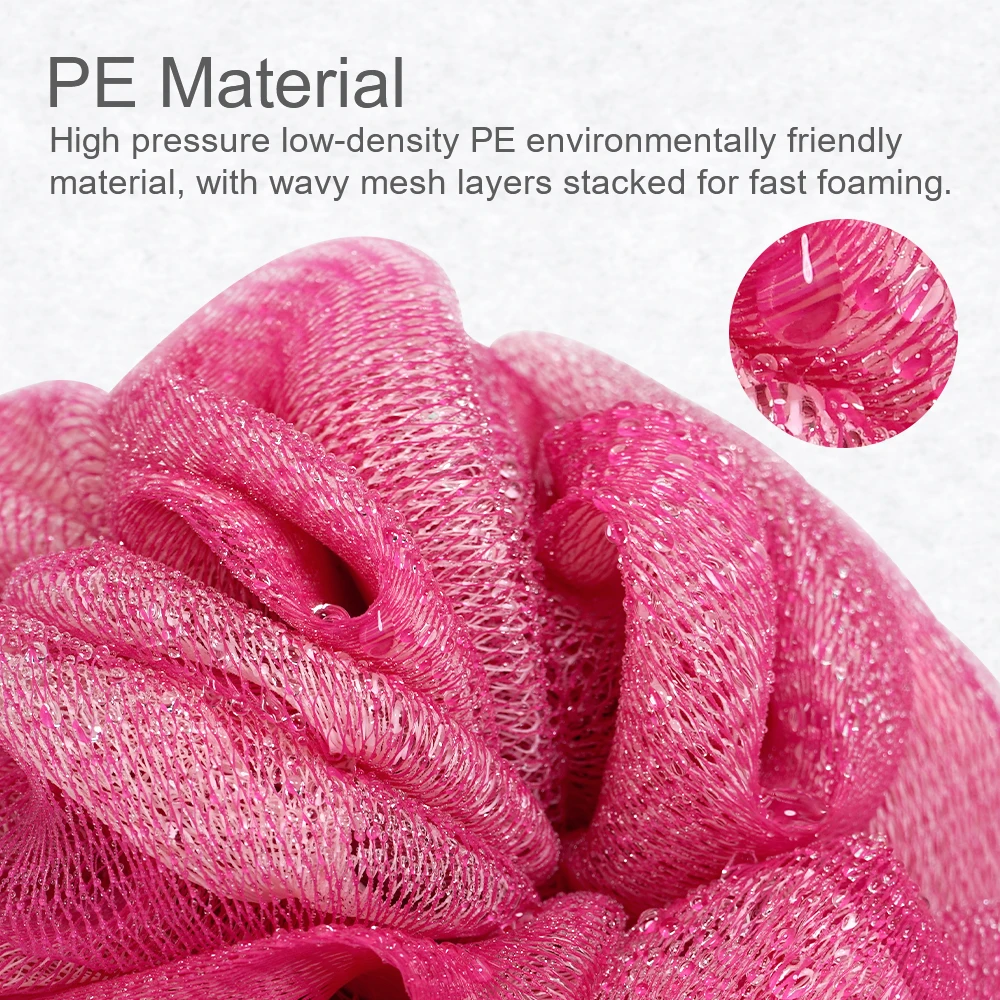 دش الإسفنج كرة استحمام بوف دش الكرة التقشير منظف الجسم مقشر الجسم لونين حمام زهرة اكسسوارات الحمام