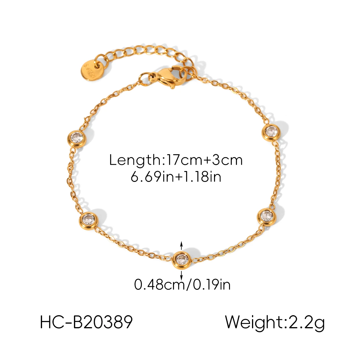 Vergoldetes Zirkon-Blumen-Schmuckset für Damen, zierliche Halskette, Armband, hypoallergen, Edelstahl, anlaufbeständig, Geschenk – Detail 11