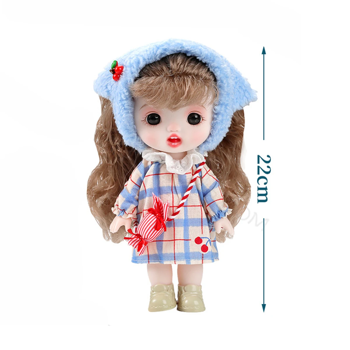 22CM 新しい可愛いロリータ系プリンセスドールおもちゃ 1/6 BJD ビニール人形 大きな目 関節可動 かわいい顔 マルコ DIY ドレスアップおもちゃ