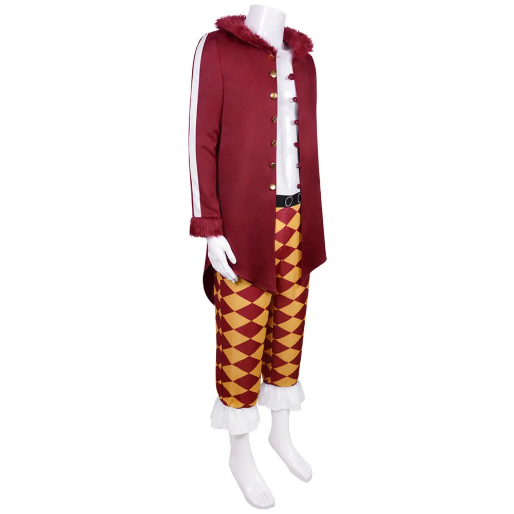 Bartolomeo Cosplay Traje para Homem, Roupas Piratas, Casaco e Calças, Roupas Halloween, Roupas Anime