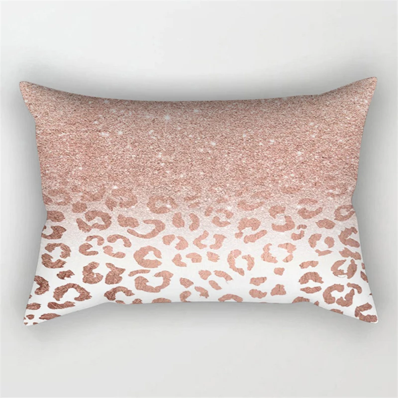 30x50CM Nordic Geometric Lumbar Pillows Case Rose Gold Pink Waist Cushion Cover Sofa Couch Decorative Throw Pillows Home Decor