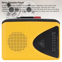 Reproductor de cinta de casete, conector para auriculares de 3,5mm, Radio AM FM portátil o antena larga alimentada por batería para grabación de canciones originales
