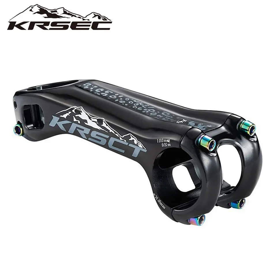 KRSCT Bicycle Stem 3D Forging High Strength Mountain Bike Stem -20 Degree 70/80/90/100mm Length for AM/FR/DH 31.8mm Handlebar