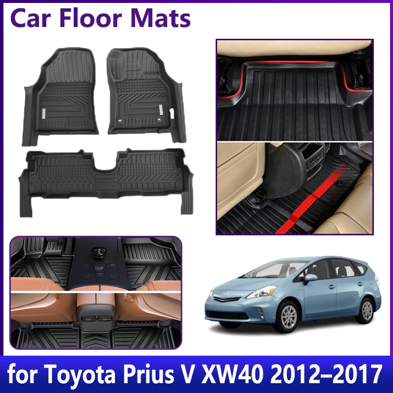 

Автомобильные коврики RHD для Toyota Prius V 2012–2017 2014 2015 2016 XW40 α Водонепроницаемый кожаный коврик из ТПЭ Детали подушек для автомобильного ковра