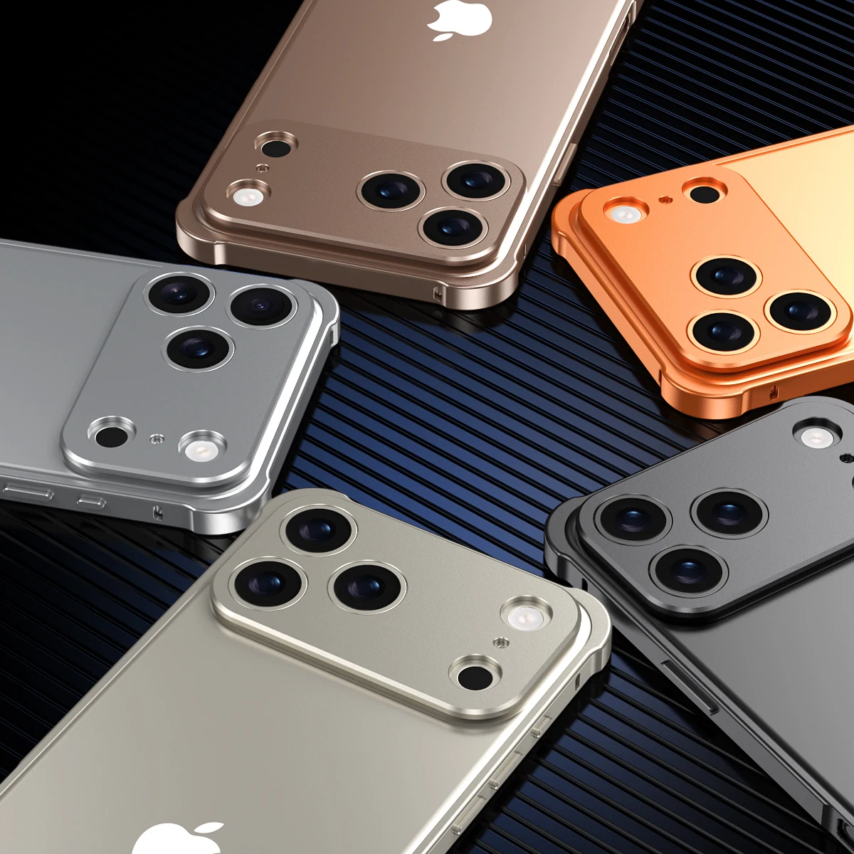 Metalowa ramka ochronna na obiektyw aparatu, etui na telefon iPhone 17 Air 16 15 14 13 12 Pro Max Plus, cztery narożniki odporne na upadki, amortyzujące wstrząsy. — zdjęcie produktu 6