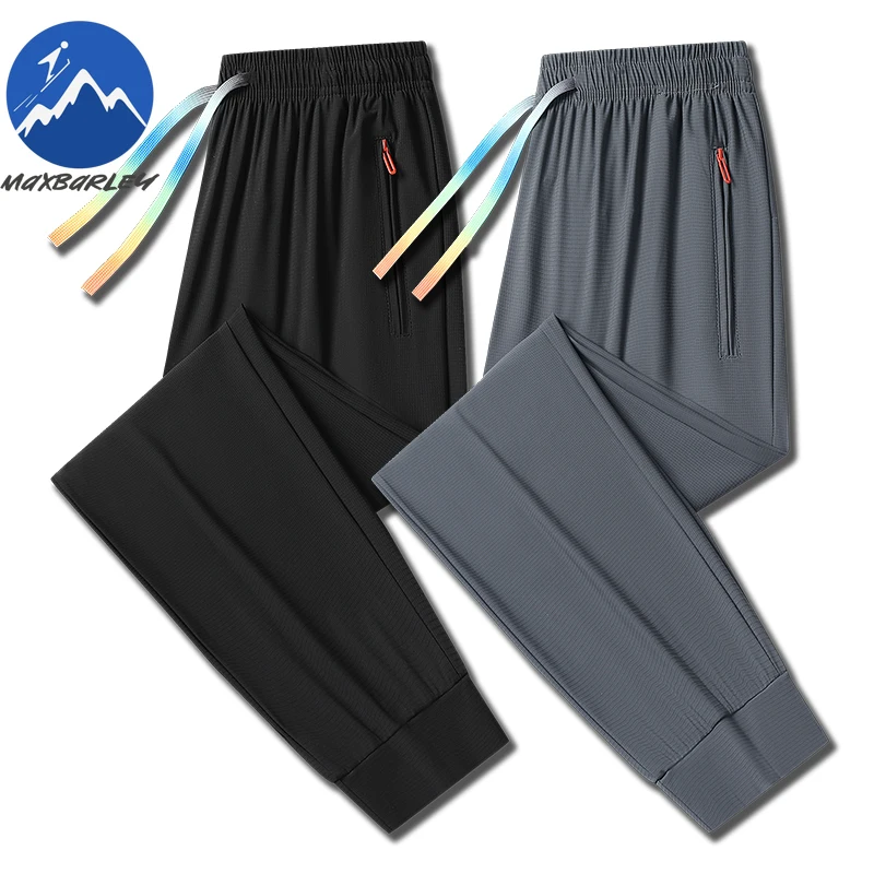 

Maxbarley 8xl Sweatpants Men Gym Camping Trekking Jogger Climbing Mountain Trousers Stretch Lightweight Quick Dry Ice Silk Pants