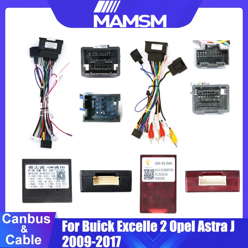 MAMSM For Buick Excelle 2 Opel Astra J 2009-2017 Car Radio Canbus Box GM-SS-04A Adaptor With Wiring Harness Cable Power