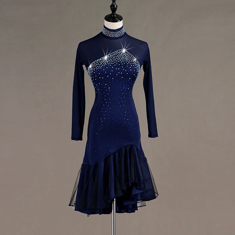 

Hot Sale Sexy Women Girls Custom Size MOQ 1pcs Diamonds Latin Jazz Dance Costume