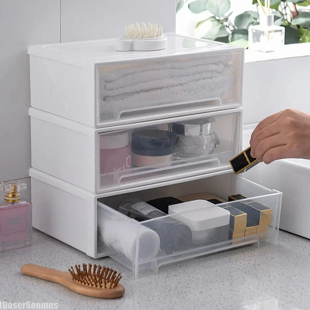 Simple Jewelry with Stackable Organizer Single-Layer Drawer for Bracelet Design and Necklaces Desktop Storage Box with Stackable