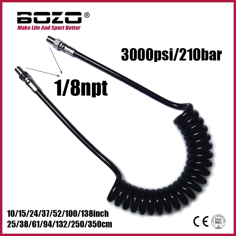 

Спиральный шланг высокого давления HPA с дистанционным управлением, пневматический инструмент CO2 Nitro 1/8npt 3000psi