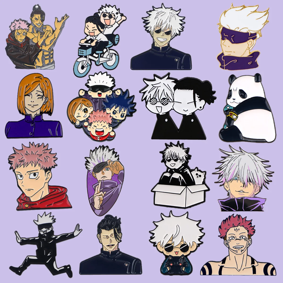 

Anime Figure Satoru-Gojo Enamel Brooches Lapel Pins Badge On Backpack Costume Accessories Fashion Jewelry Gifts For Fans
