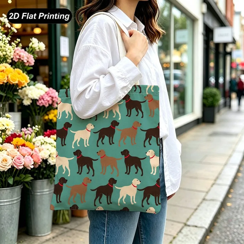 Tote Bag Women's Handbag bag features various Labrador dog prints Large capacity  lightweight design Adapted shopping 