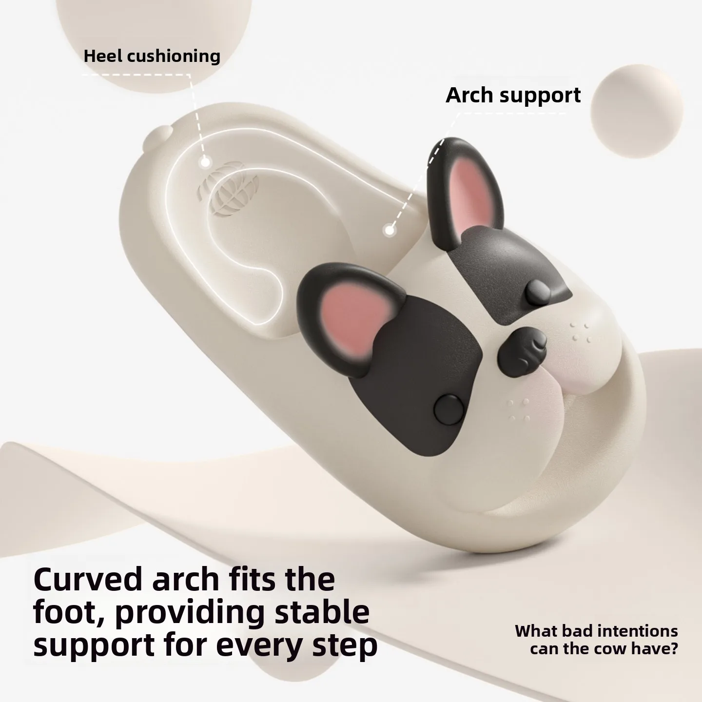 Chikoku Cute Dog Slippers Home Outdoor Wear Anti-Slip Soft Bottom Thick Bottom Flat Sandals Men Women New Style Summer Slip-On