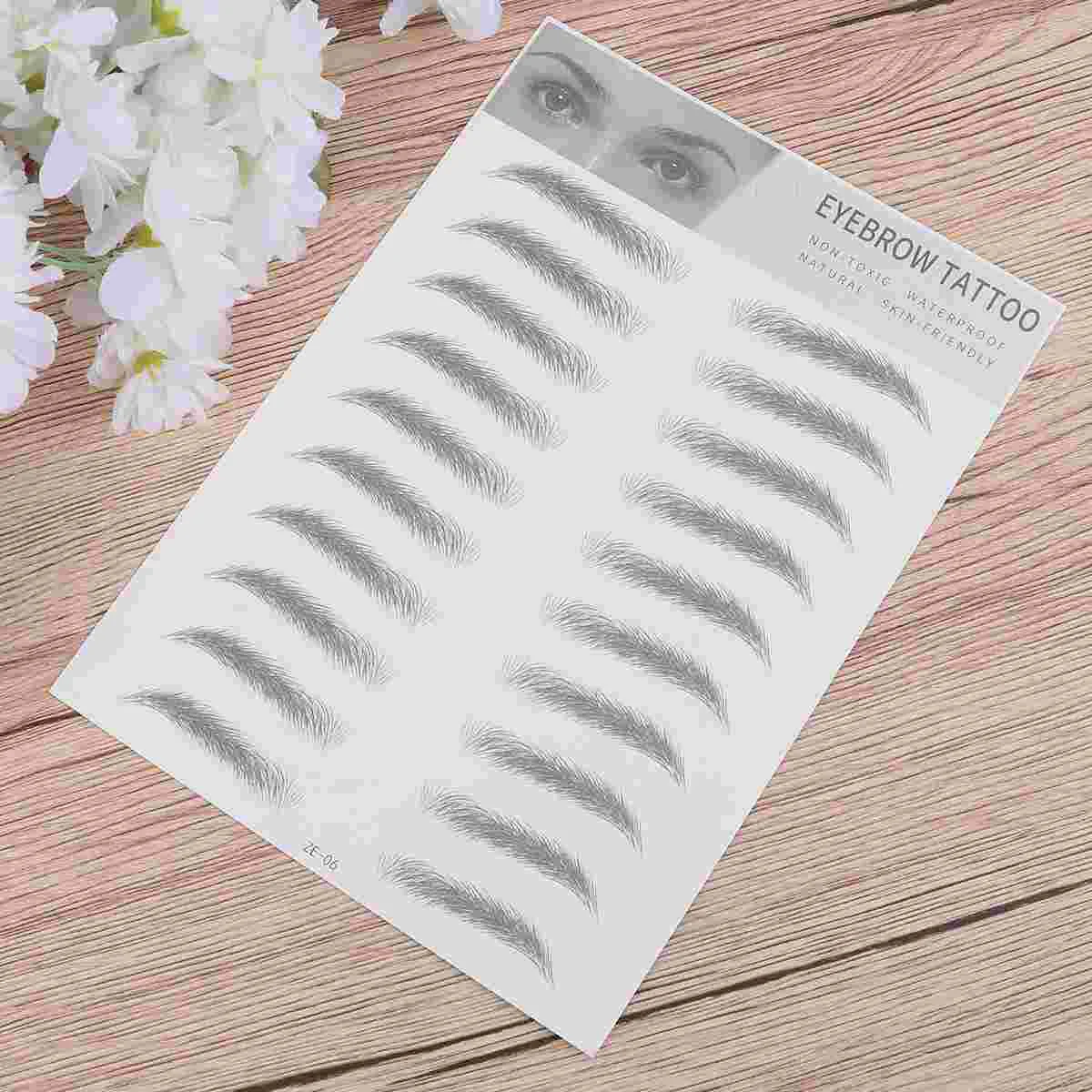 2 Pcs Waterproof Eyebrow Sticker 3d Stickers Tool Simple Shaper Makeup Transfer Black Stencils