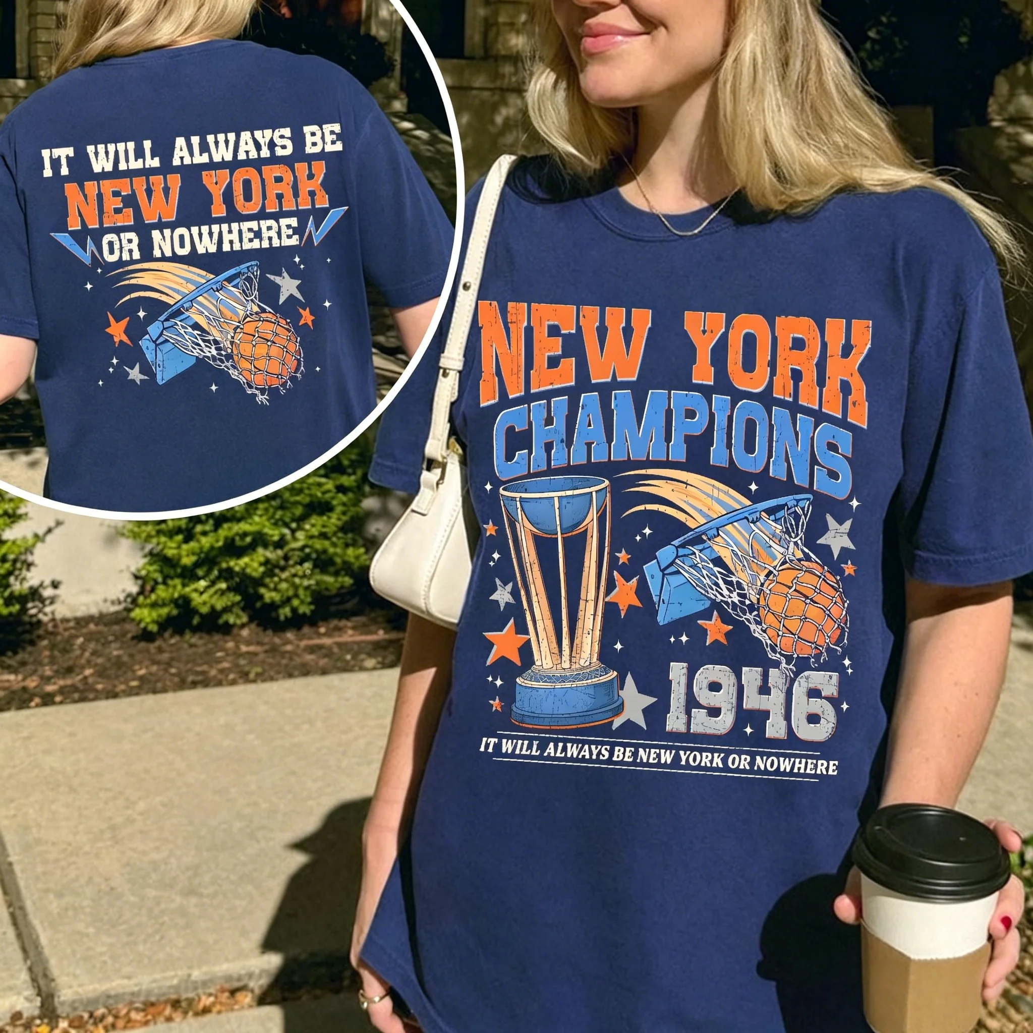 Vintage Fashion Nyc - Vintage Basketball Playoff Shirt New York