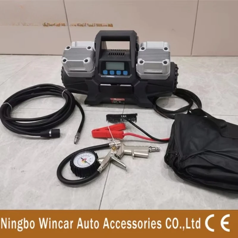 المحمولة 400L 12V 4 اسطوانة الثقيلة ضاغط الهواء المعدني مضخة إطار السيارة مع وظيفة مراقبة ضغط الإطارات