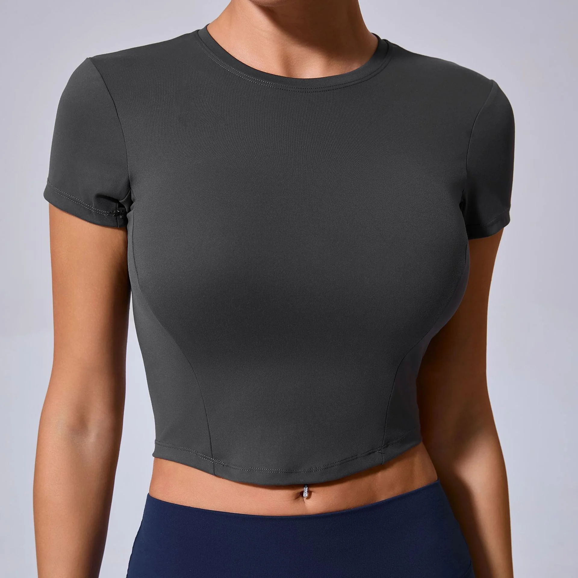 

Tight T-Shirt, Quick-Drying Yoga Wear, Short Fitness Top, Smock, Outdoor Running, Short-Sleeved for Women