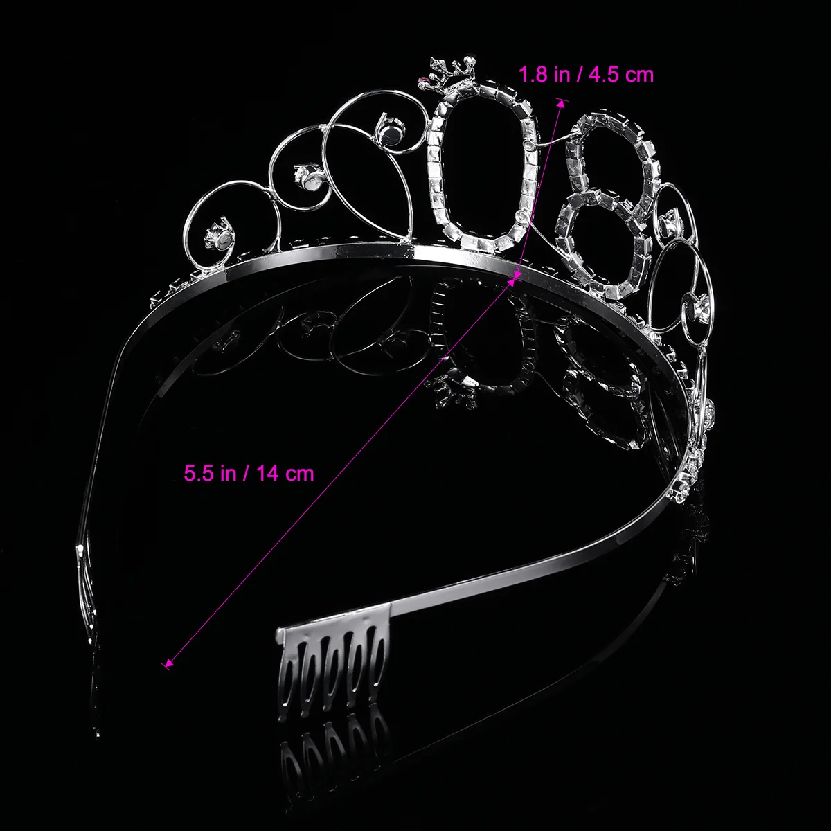 

1Pcs 80th Birthday Tiara Crystal Rhinestone Diamond Tiara Crown Headband Hair Combs Gift 80th Birthday Gifts Queen Crown