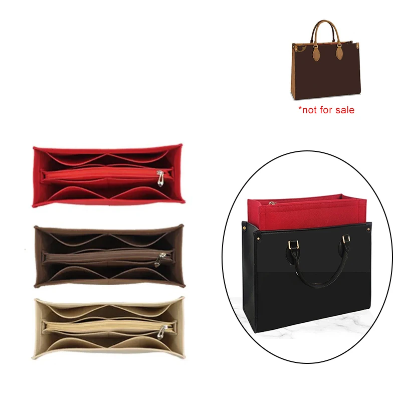 

Only sale Inner Bag For LV ONTHEGO Purse Organizer Innert Storage Bag Purse Organizer Insert With Zip Felt Cosmetic Linner