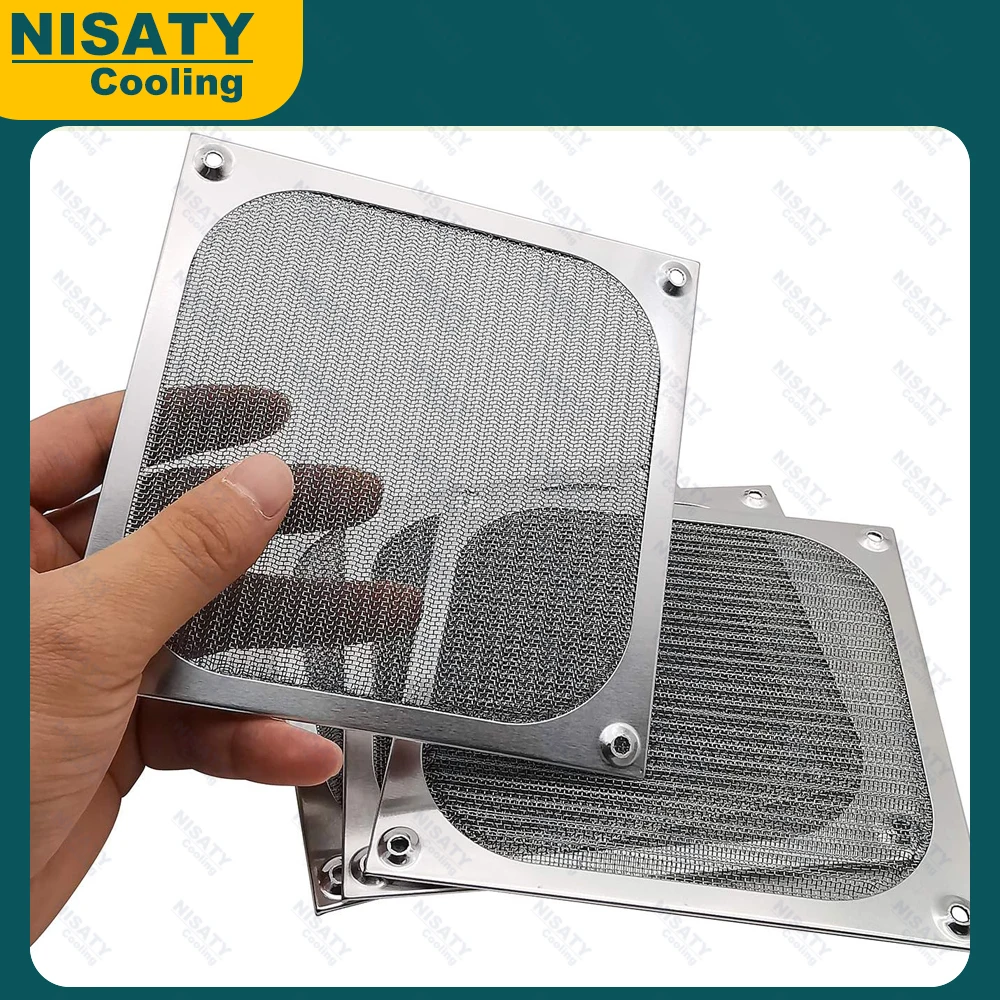 Filtro de ventilador a prueba de polvo, 60mm, 80mm, 90mm, 120mm, enfriador de ventilador de CPU lavable, parrillas, marco de aluminio, red de protección de ventilador de malla de acero inoxidable