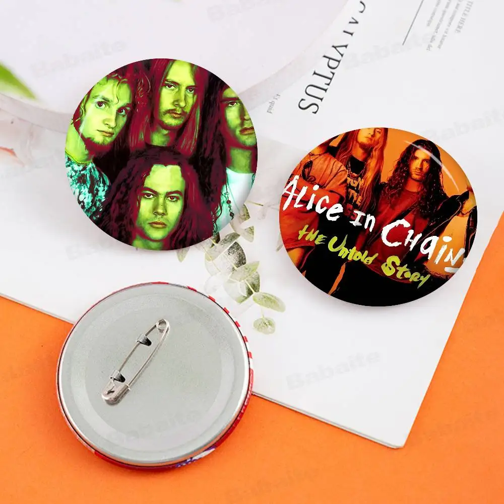 rock Vintage Band A-Alice In C-Chains Customizable Soft Button Pin For Women Creative Jewelry Funny Badge Cartoon Lover Hat
