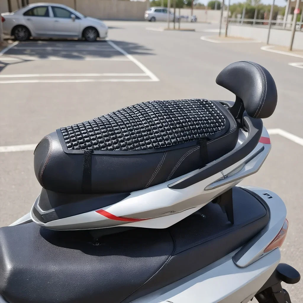 

Black Motorcycle Seat Cushion - Breathable Gel Pad with Quick-Release Buckle for E-Bike/Scooter/Motorcycle